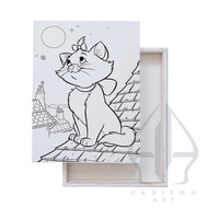 Kanvas Lukis Sketsa 20x30 cm Berkualitas/Kanvas Lukis Sketsa Mewarnai - Kucing 3