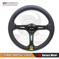 14 Inch Racing Car Steering Wheel, 6 Color Variations, Type 004