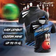 Axellent Prints Blue Bowl Blitz Baju Bowling Jersey Custom Name Bowling Pickle Ball Jersey