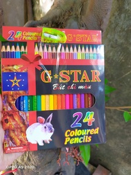 Hộp 24 cây bút chì màu thân gỗ Gstar (tặng kèm chuốt)