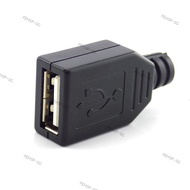 DIY Connector 10pcs 3 in 1 Type A Female USB 2.0 Socket Adapter 4 Pin Plug With Black Plastic Cover Solder Type  SG@1F