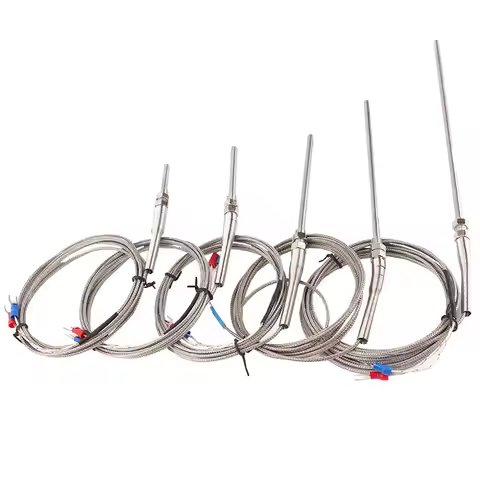 0-400℃ M8 Thermocouple 1m 2m 3m 4m 5m Type K E PT100 50mm 100mm 150mm 200mm Screw Thread Probe Tempe