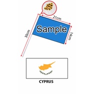 Cyprus Hand Flag With Stick (14x21cm)/ Bendera Tangan Dunia Cyprus (14x21cm)