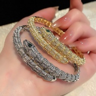 European American Snake-Shaped Unique Trendy Simulation Snake Scale Bracelet Green Eye Snake Bracele