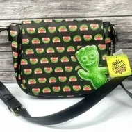 美國 Loungefly x Sour Patch Kids 黑色皮革 斜咩袋