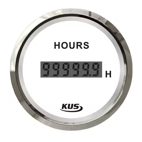KUS 52mm Digital Hourmeters Sus316L Bezel Hour Gauges 0-99999.9H Hour Meters Clock Gauges Red / Yell
