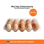 50pcs 10-Button Egg Mica Egg Tray/ Egg Tray/ with Lock Food Grade/
