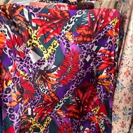 Premium Silk Satin Fabric Motif - abstract floral fabric - silk satin fabric - premium motif satin f