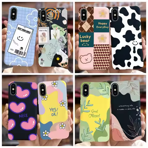 For Apple iPhone X XR XS Max Case Stylish Art Painted Cover Soft TPU Fundas Phone Case For iPhone XR