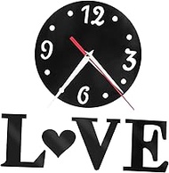 ORFOFE 1 Set love love wall clock DIY mirror wall clock mirror DIY wall digital clock self-adhesive mirror romantic heart clock silent wall clock wall clock sticker suite round 3d Acrylic