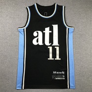 Jersi Bola Keranjang Jaket Bersulam Pasukan Helang Lama 11 #   Jersey Bola Keranjang Trae Young atl