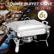 【Free Shipping + Flash Deal】6L Tray Dinner Serving Chafing Dish Buffet Stoves Caterer Food Warmer 1 Plate