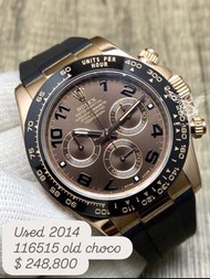 Rolex Daytona 116515LN Old choco 🍫 玫瑰金 🔢 數字朱古力面 116515 ‼️原裝皮帶款‼️  ✨2014年 95%新✨