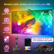 RGBIC Bluetooth Immersion TV Backlight Led Strip Light Music Vedio Sync TV Ambient Lamp Living Room 