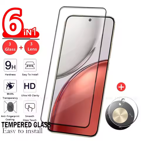 6-in-1 For Honor X9d Glass Huawei Honor X9d Tempered Glass 9H HD Full Cover Glue HD Phone Screen Pro