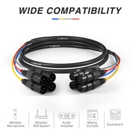 Phenyx Pro 4 Channel XLR Cables with 100% 24 AWG OFC Copper & Color Codes for Wireless Microphone Sy