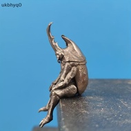 Antique Brass Realistic Beetle Sculpture Dual Horned Beetle Figurine With Intricate Detailing Car Da