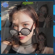 AG> New Cosplay Glasses Vertigo Pattern Funny Decorative Glasses Anime Dizzy Eyeglasses Birthday Par