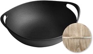 Wok Uncoated Binaural a Cast Iron Pan Cast Iron Pot Old-Fashioned Home Not Easy to Non-Stick Pan Induction Cooker Frying Pan (Size : 32cm) vision