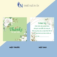 100 thank you cards to the shop to send cod