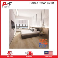 Golden Pecan Ready Stock SPC Flooring [180mm x 1220mm x 4mm] Waterproof Laminated Flooring/ Lantai SPC Murah