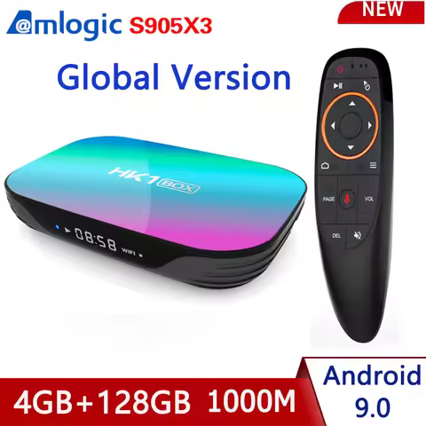 HK1 BOX Amlogic S905X3 Smart TV BOX 4G 64G 128G 1000M 2.4G&5G Dual Wifi Set Top Box Android 9.0 3D B