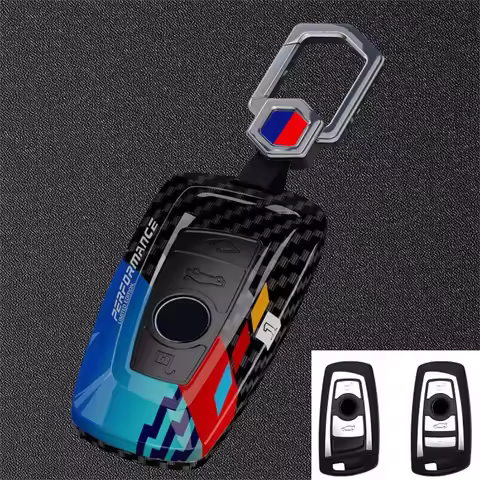 Car KeyCase Cover Shell PVC Carbon Fiber for BMW E46 G20 F11 E87 F30 Serie 1 X5 F15 X3 F25 F10 X1 I3
