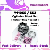 ( Racing 57MM ) Yamaha Y110 SS Y110SS SS110 SS1 SS2 Cylinder Block Complete Set Blok Kit Piston Ring
