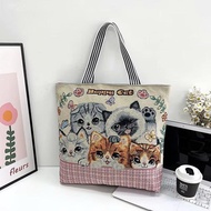 Large-sized canvas tote bag fits A4 paper with zipper and convenient inner compartment made of soft,