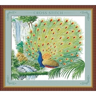 Five-Colored Peacock Cross Embroidery Painting D216, RY1587 (CUSTOMER'S SELF-EMBROUGHT) Size: 80X71C