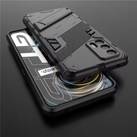 For Oppo Realme X7 Max 5G Case Shockproof Bumper Bracket Stand Holder Full Protect Armor Back Phone 