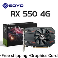 QJMBF SOYO AMD Radeon RX550 GPU 4GB GDDR5 14nm วิดีโอเกมสำหรับพีซีตั้งโต๊ะการ์ดจอสำนักงาน128bit HDMI