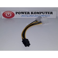 Kabel Power VGA 6 pin To Dual Molex IDE Konverter 6 pin cabang 2 Molex
