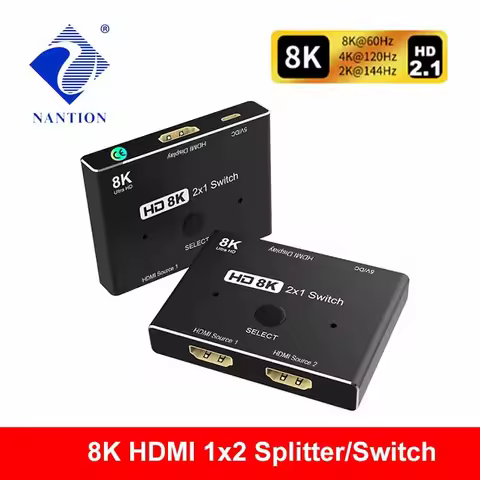 8K Switch HDMI 2.1-compatible Bi-direction HDMI 2.1 Switch 2X1 or 1X2 splitter for PS5 PS4 pro apple