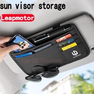 Leapmotor B01 B05 Car sun visor storage bag car magnetic glasses holder card bag leather Car large c