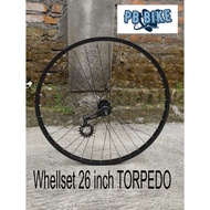 26 Torpedo bicycle wheelset with black RIMS, FEDERAL 26 inch torpedo MTB RIMS