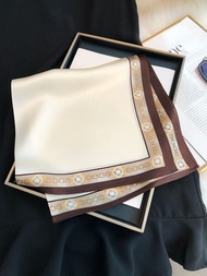 Khăn Quàng Cổ Vuông Nhỏ Bằng Lụa Màu Xanh Dành Cho Nữ Mùa Xuân Thu Đông Cho Tiếp Viên Hàng Không Chu