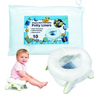10 Counts Disposable Potty Liners with Absorbent Pads Portable Travel Toilet Bags Compatible with OX
