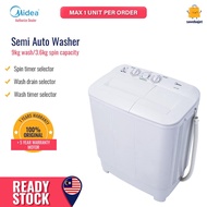 Midea Mesin Basuh Manual Semi Auto Washing Machine (9kg) MSW-9008P