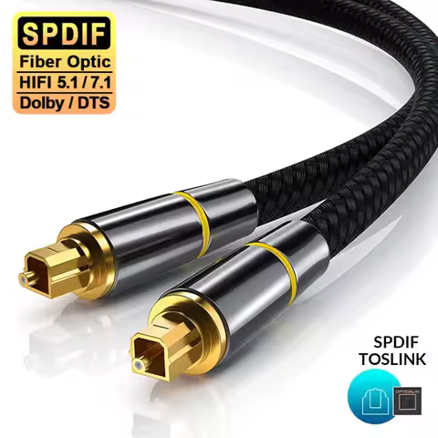 Premium Digital Optical Audio Cable Toslink/SPDIF Coaxial - Dolby Digital/DTS 5.1 for Soundbar, Home
