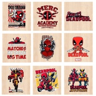 Deadpool vs Wolverine cartoon hot transfer sticker washable DIY clothing patch hot stamping sticker