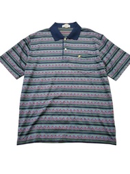 日本古著 雨傘牌  民族風圖騰 polo杉 L號 近全新