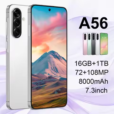 W&O A56 4G 8000mAh 26MP Camera Smartphone Global Version Mobile phone SIM 7.3 Inch HD+ 16GB+1TB Cell
