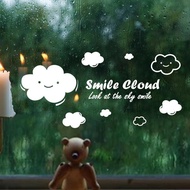 Smiling Cloud Window Sticker Kindergarten Sticker Cute Notebook Sticker Glass Mirror Window Cartoon Wall Sticker Refrigerator Sticker Window Sticker