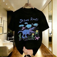 T-shirt Lengan Pendek Rekaan Seni 'Makhluk Hidup Bahagia' Motif Hati & Burung Unisex