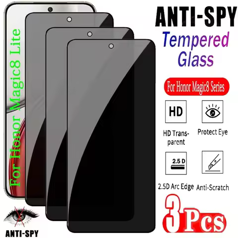 3Pcs Anti Spy Screen Protector for Honor Magic 8 Lite 7 6 5 Pro X9C X9A Tempered Glass for Honor 500
