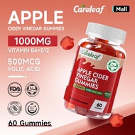 Careleaf - FDA - ACV Gummies - 1000mg ACV, Beetroot, Vitamin B12 & B6 - Vegan, Halal, Non-GMO, Glute