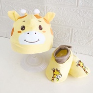 Cute Giraffe Character Newborn Baby Shoes Baby Hat
