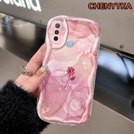 CHENYYKA Casing Hp OPPO A53 2020 A53s A32 A33 2020 A11s Case Hp Pola marmer mawar Softcase transpara