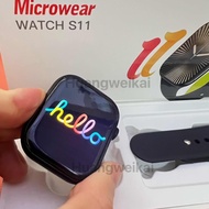 Microwear hello Watch 11 s11  Smart Watch free case ChatGPT 47mm    Smartwatch wireless charging blu